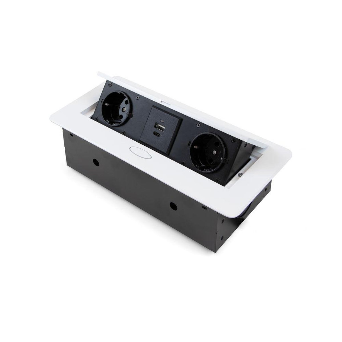 EMUCA SRL Multiconnecteur Atom 26 Lite pour bureau, 265 x 120 mm, Peint en blanc