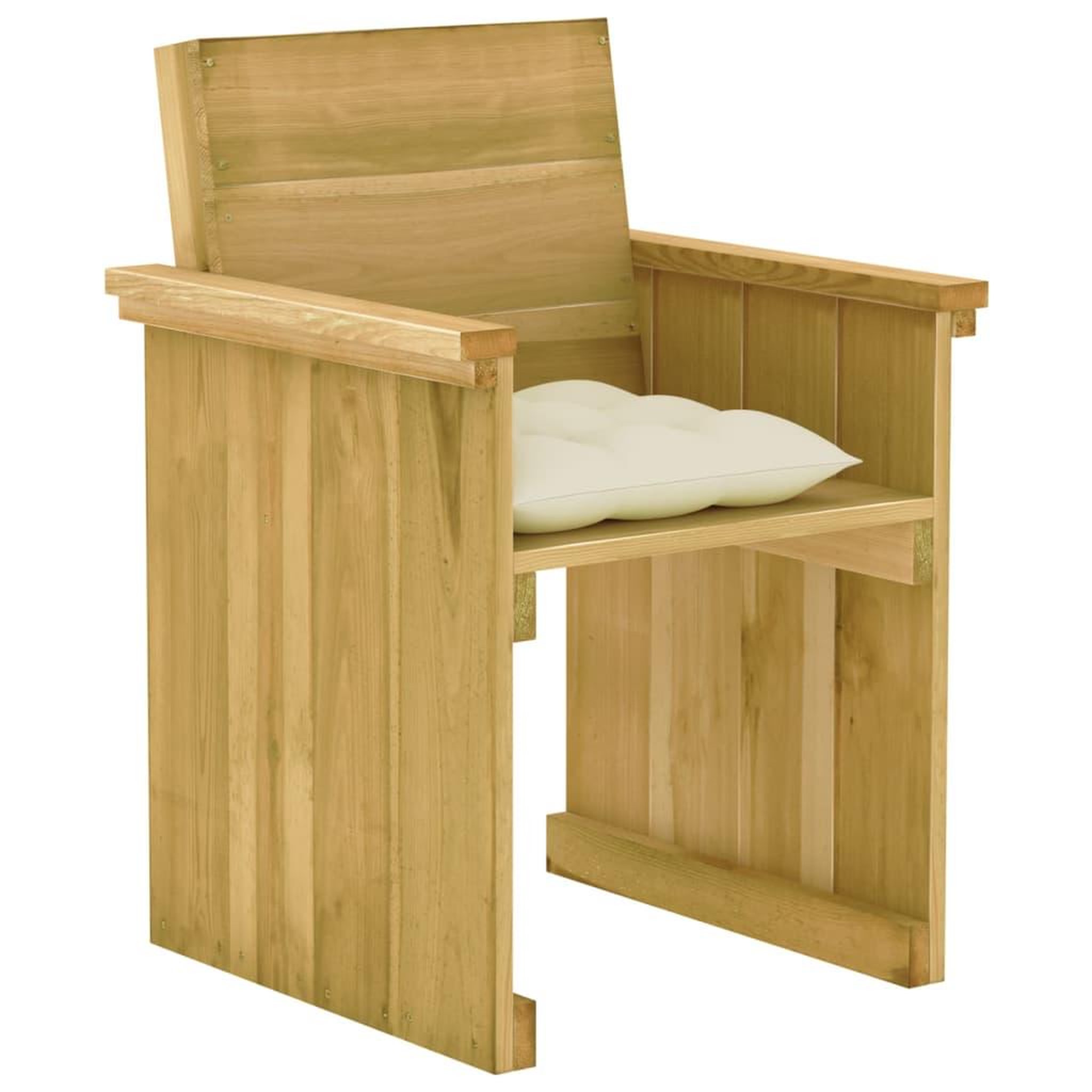 Voir la diapositive 4 : VIDAXL Ensemble a manger de jardin 7 pcs avec coussins pin impregne