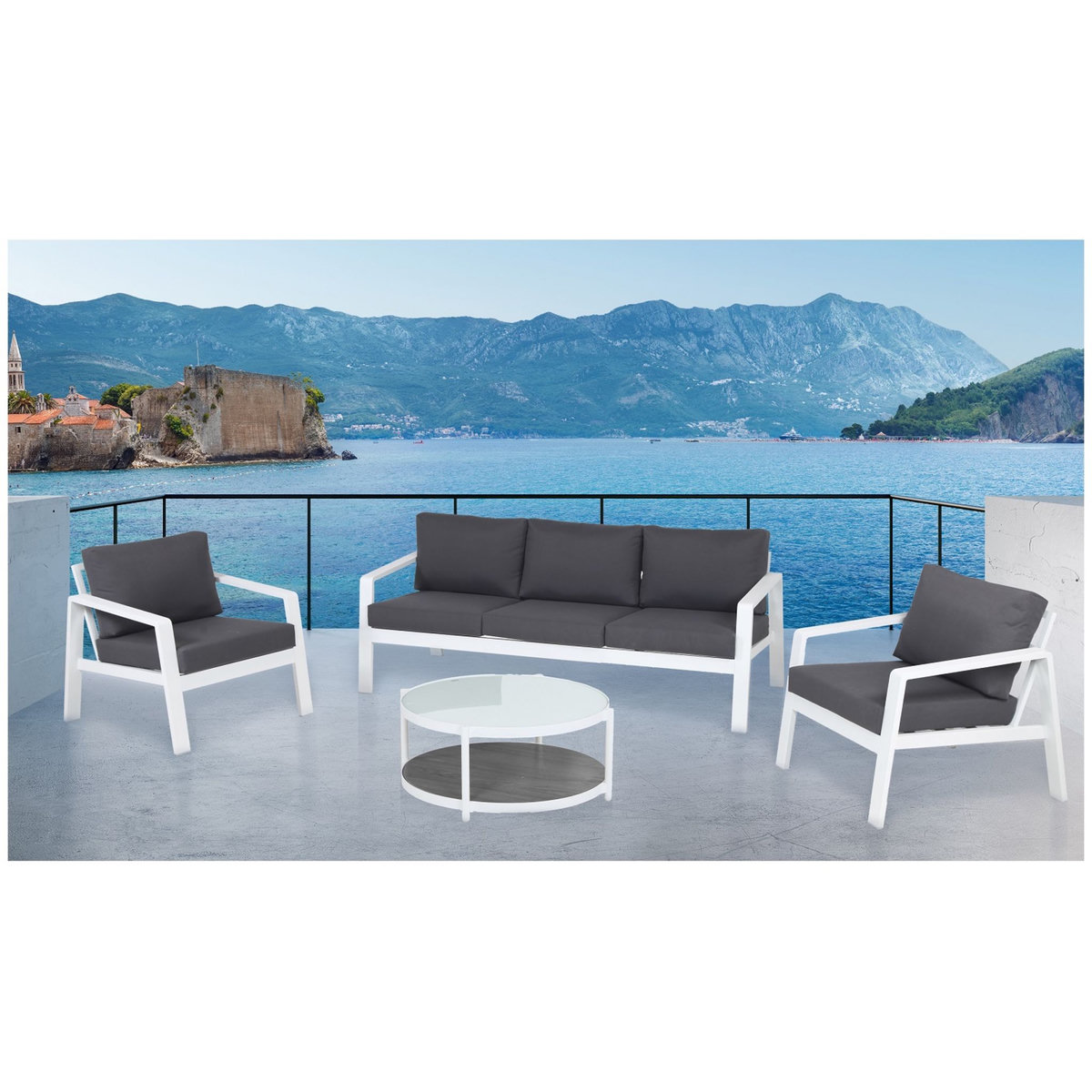 GARDENSTAR Salon bas de jardin 5 personnes VICTORIA