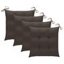 Voir la diapositive 3 : VIDAXL Chaises de jardin et coussins taupe lot de 4 Bois teck massif