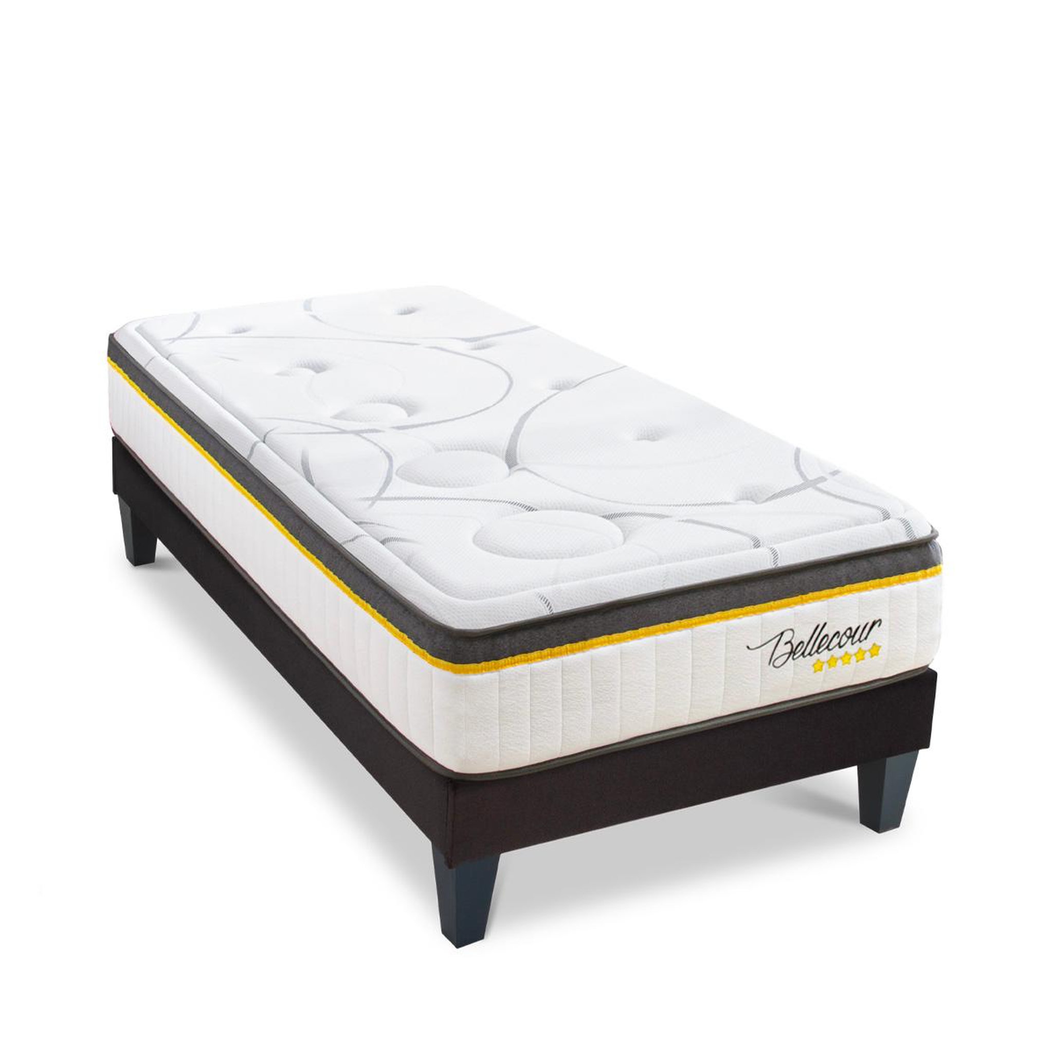 Voir la diapositive 1 : BELLECOUR Bellecour literie | ensemble bellecour 3.0 | matelas ressorts ensachés + sommier bois