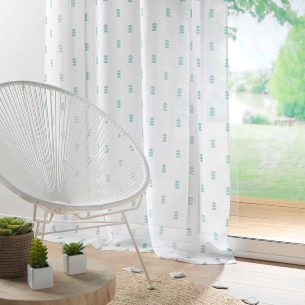 Paris Prix Rideau Voilage à Œillets  Geokid  140x240cm Sauge