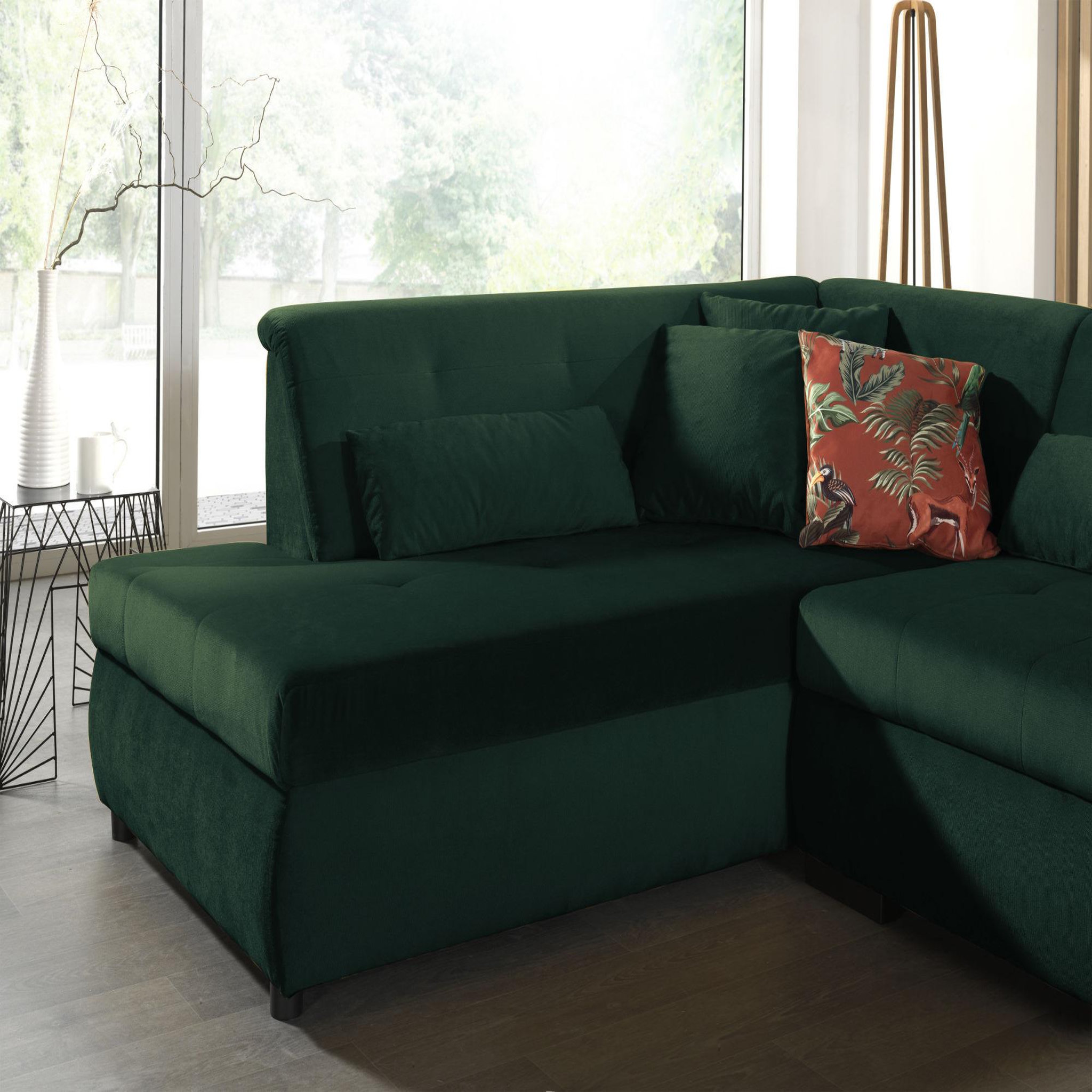 Voir la diapositive 4 : LISA DESIGN Vermont - canapé panoramique d'angle gauche - 7 places - xxl - en velours