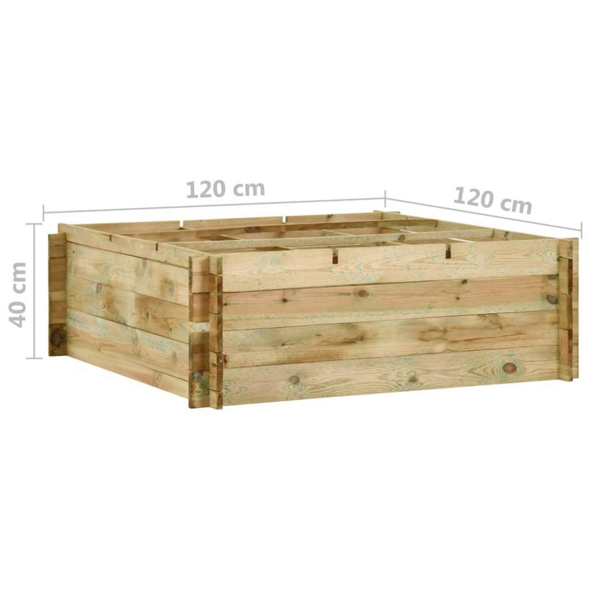 VIDAXL Jardiniere pour legumes Bois de pin impregne 120x120x40 cm