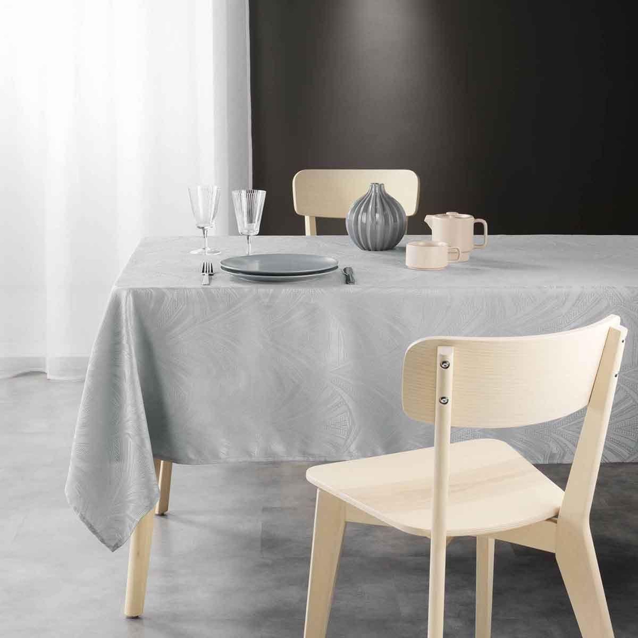 Voir la diapositive 3 : Douceur d'Intérieur Nappe jacquard  lolly  140x240cm gris