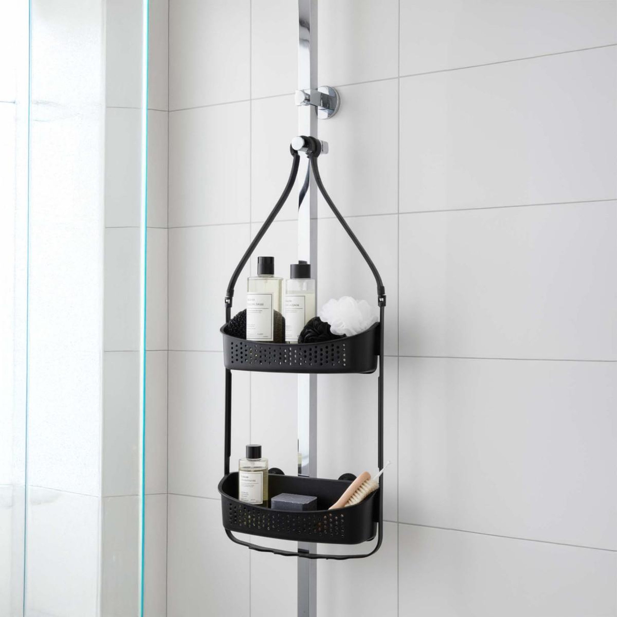 Voir la diapositive 6 : Douceur d'Intérieur Serviteur de douche 2 paniers  vesper  69cm noir