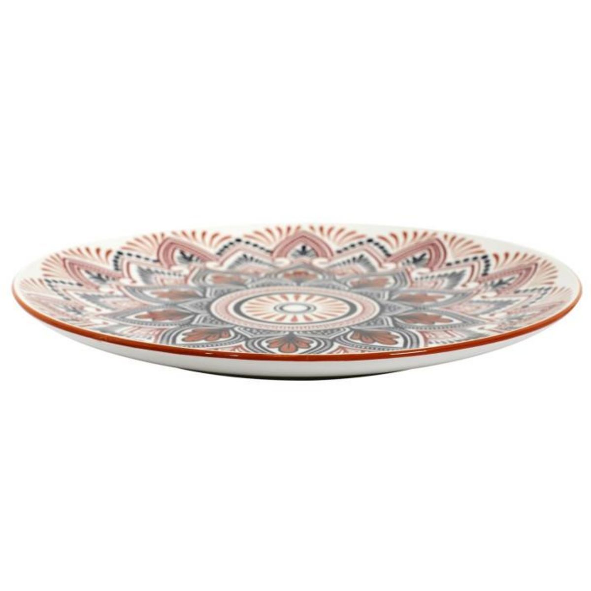 Paris Prix Lot de 6 Assiettes Plates  Mandala  26cm Orange