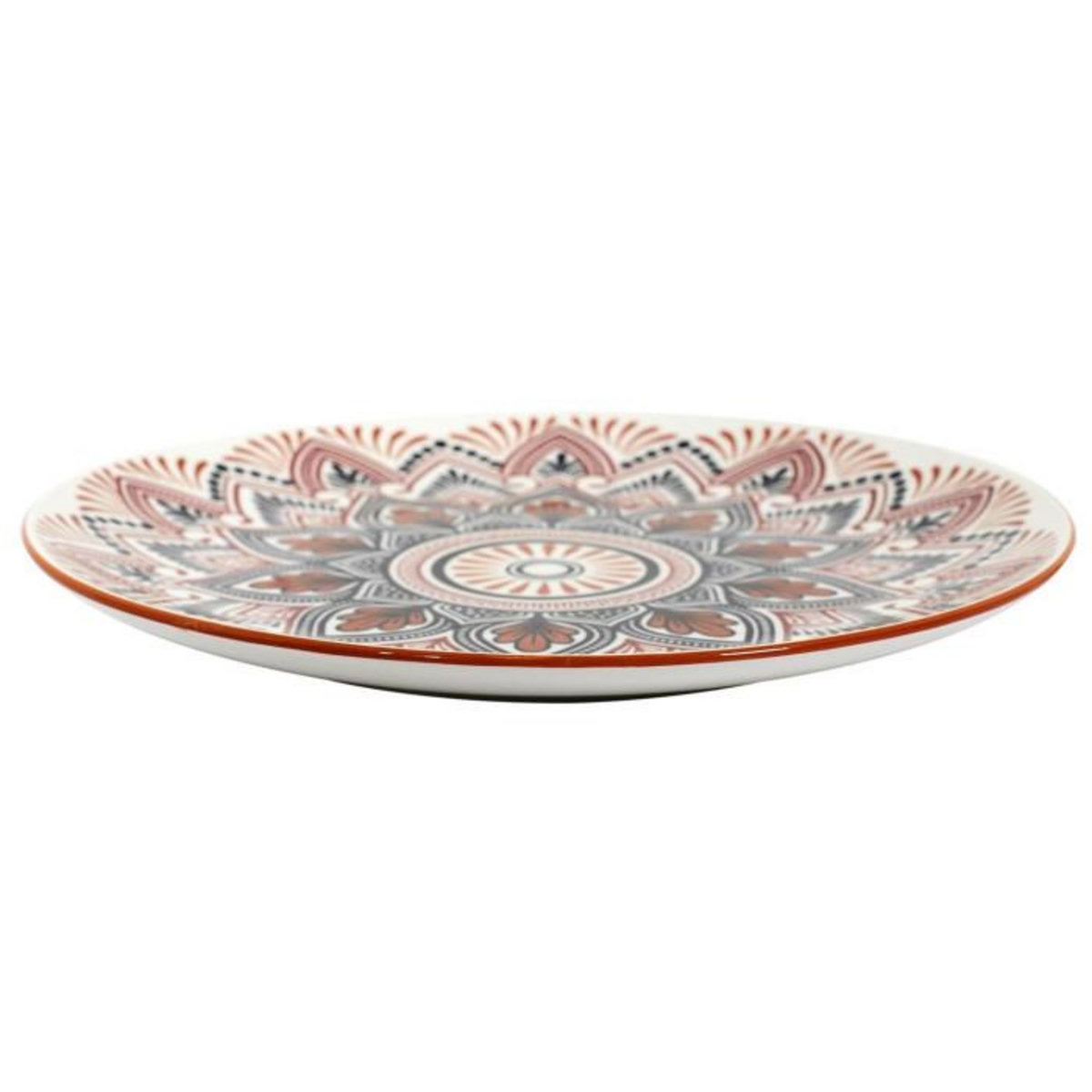 Paris Prix Lot de 6 Assiettes Plates  Mandala  26cm Orange