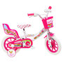 Voir la diapositive 1 : Vélo enfant - Modèle 12'' Fille  Unicorn  pour enfant de 85/100 cm avec stabilisateurs à molettes - 1 Frein - Panier avant - Porte poupée arrière