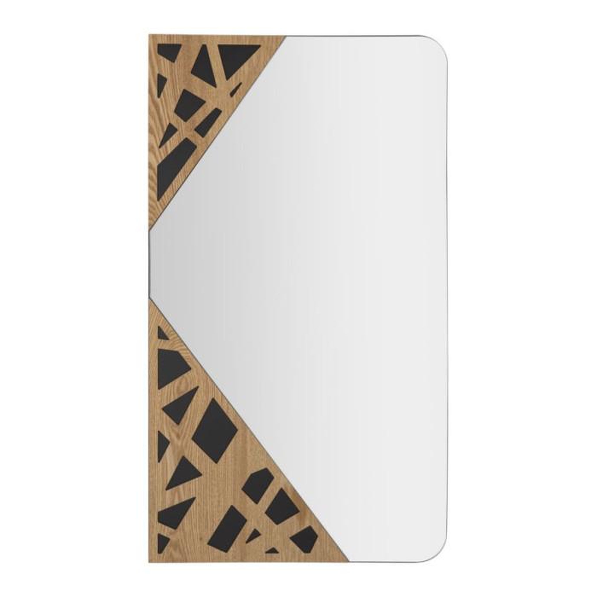 Paris Prix Miroir Mural Déco  Angle  90cm Naturel & Noir