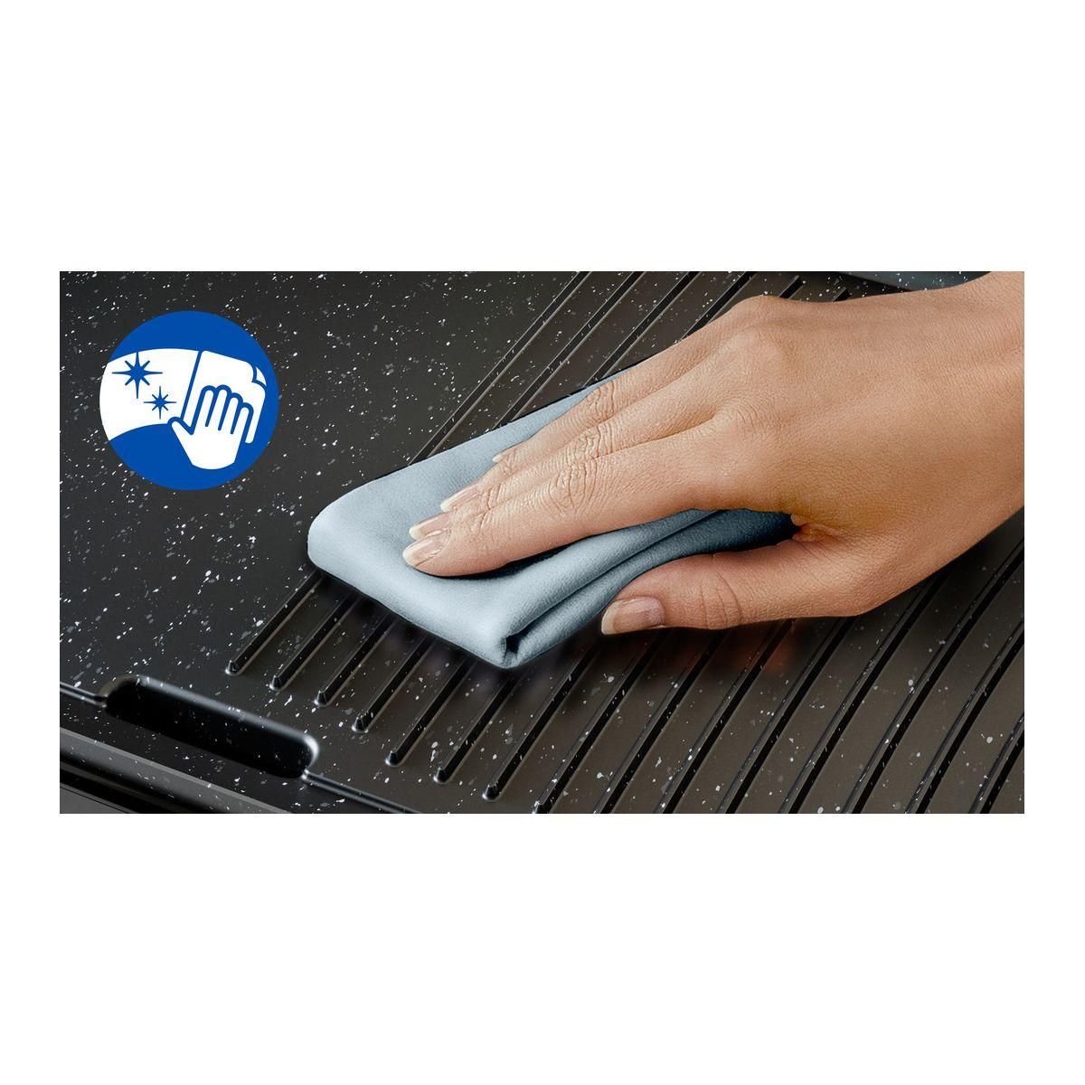 Philips Plancha électrique HD6212/90  couvercle verre à poser, 50x25 cm