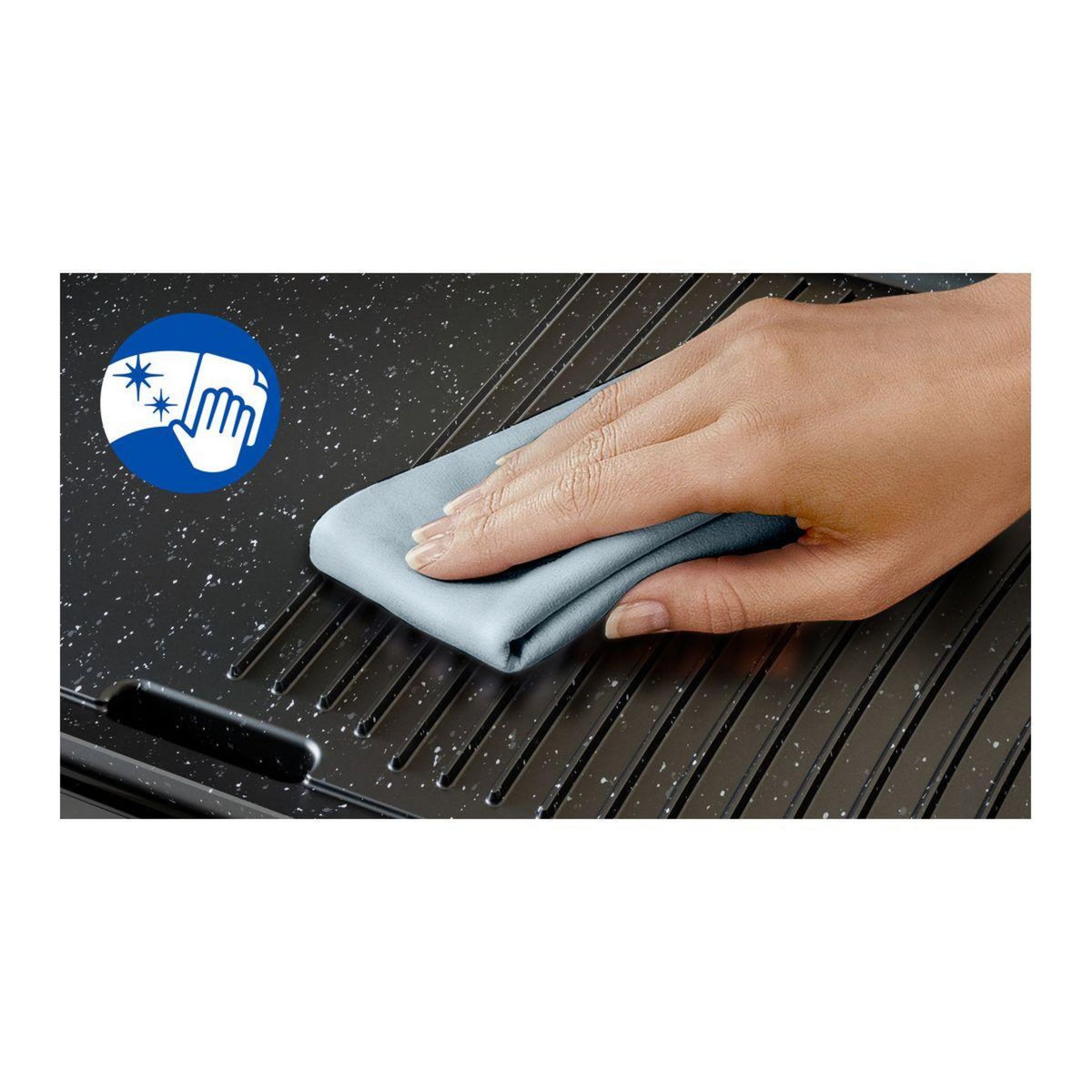 Philips Plancha électrique HD6212/90  couvercle verre à poser, 50x25 cm