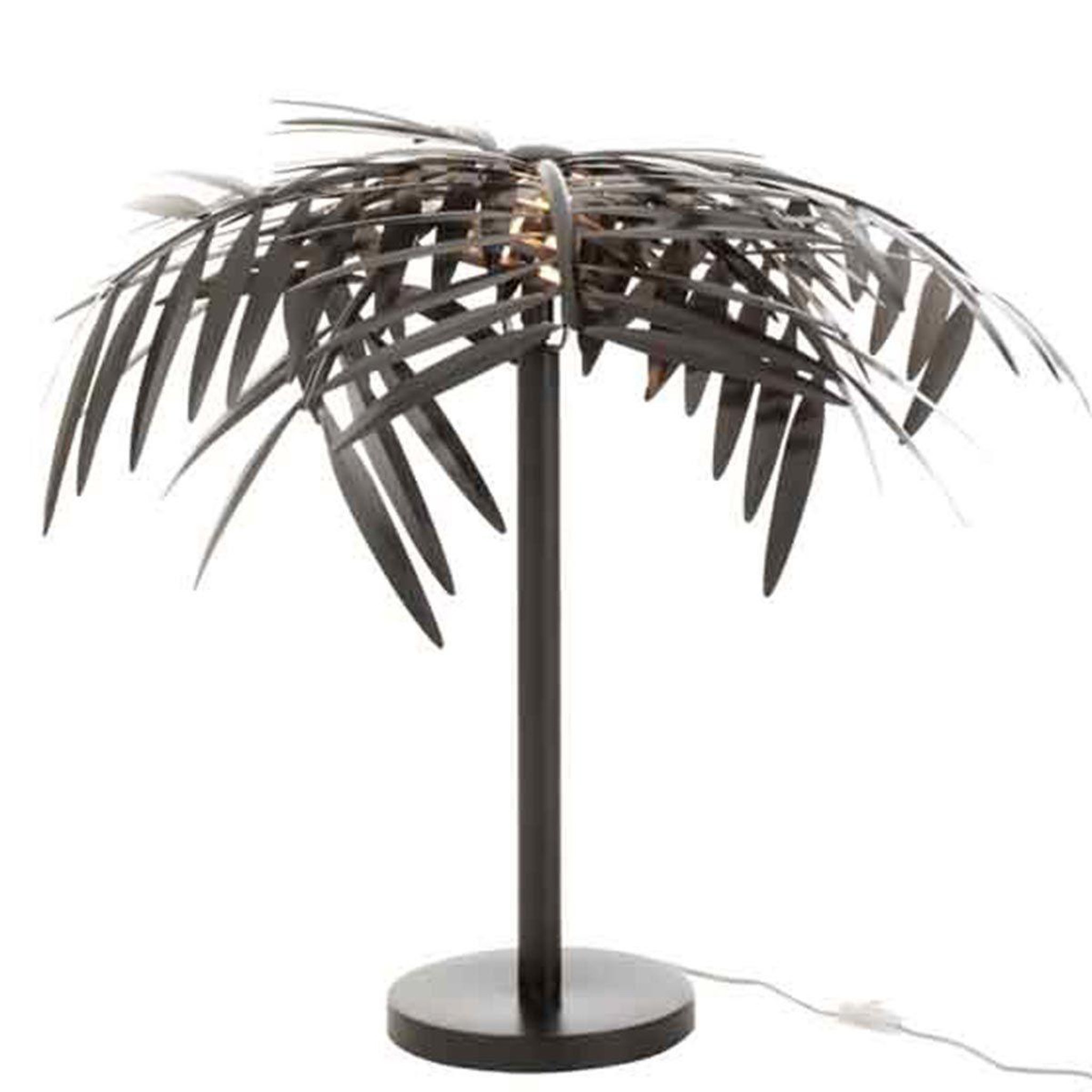 Voir la diapositive 2 : J-LINE Lampe à Poser Design  Feuille  73cm Noir