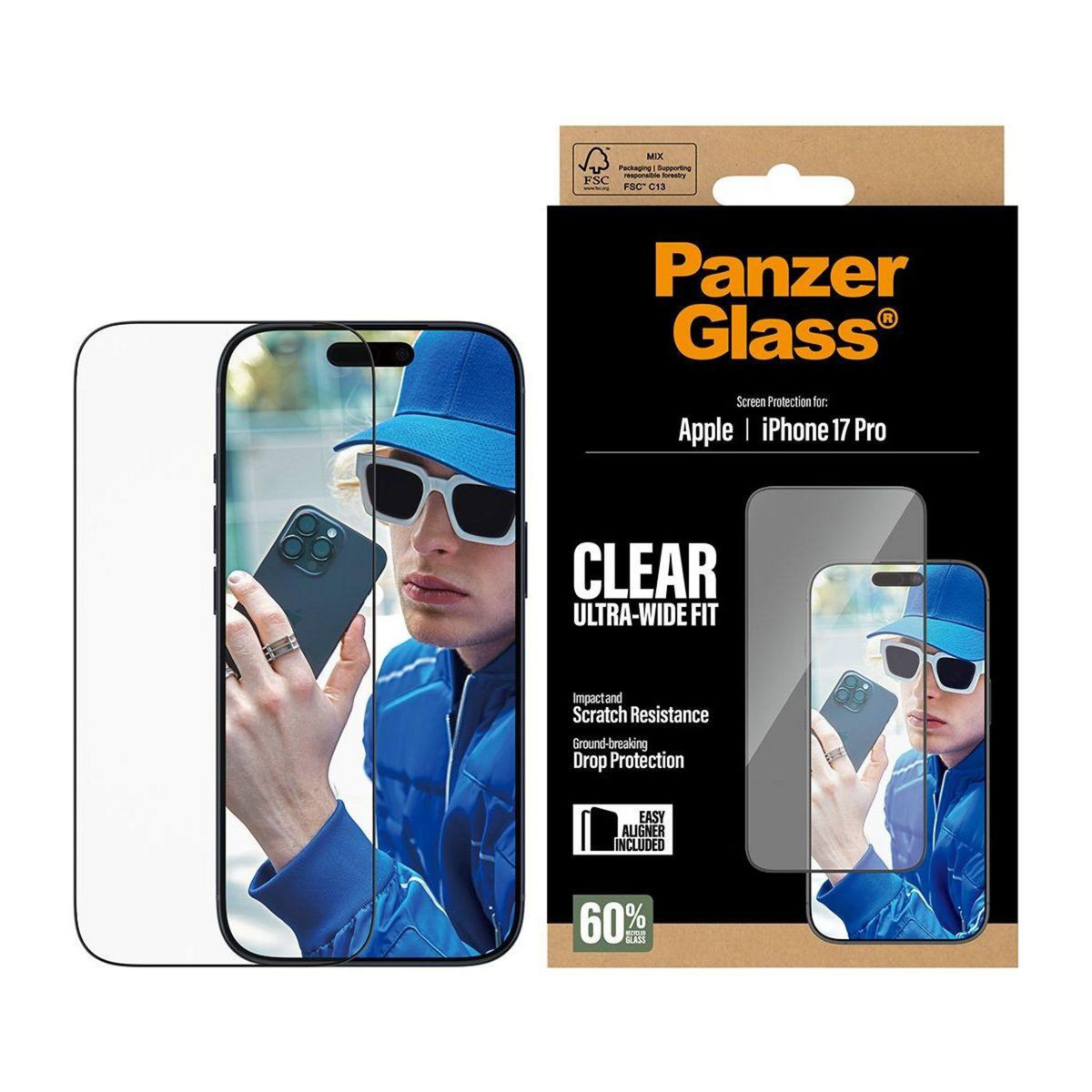 PANZERGLASS Protège écran iPhone 17 Pro verre trempé UWF