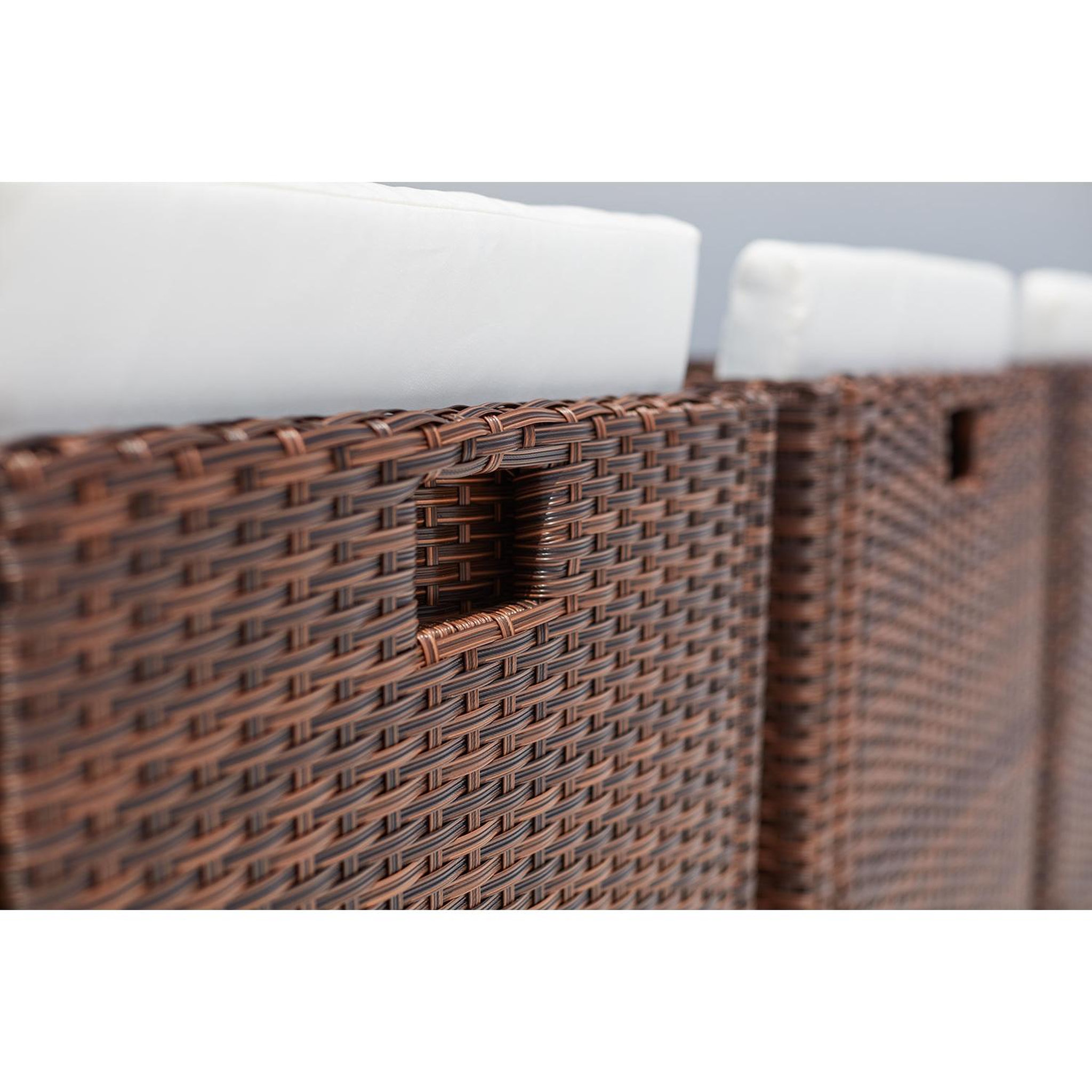 Voir la diapositive 3 : CONCEPT USINE Table et chaise 10 places encastrables alu résine marron-blanc sunset