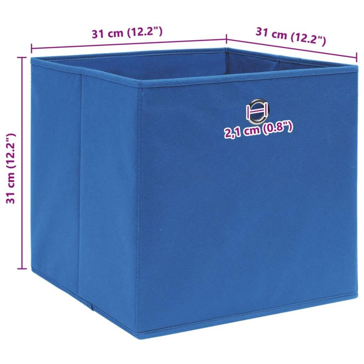 VIDAXL Boîtes de rangement 10 pcs Bleu 32x32x32 cm Tissu