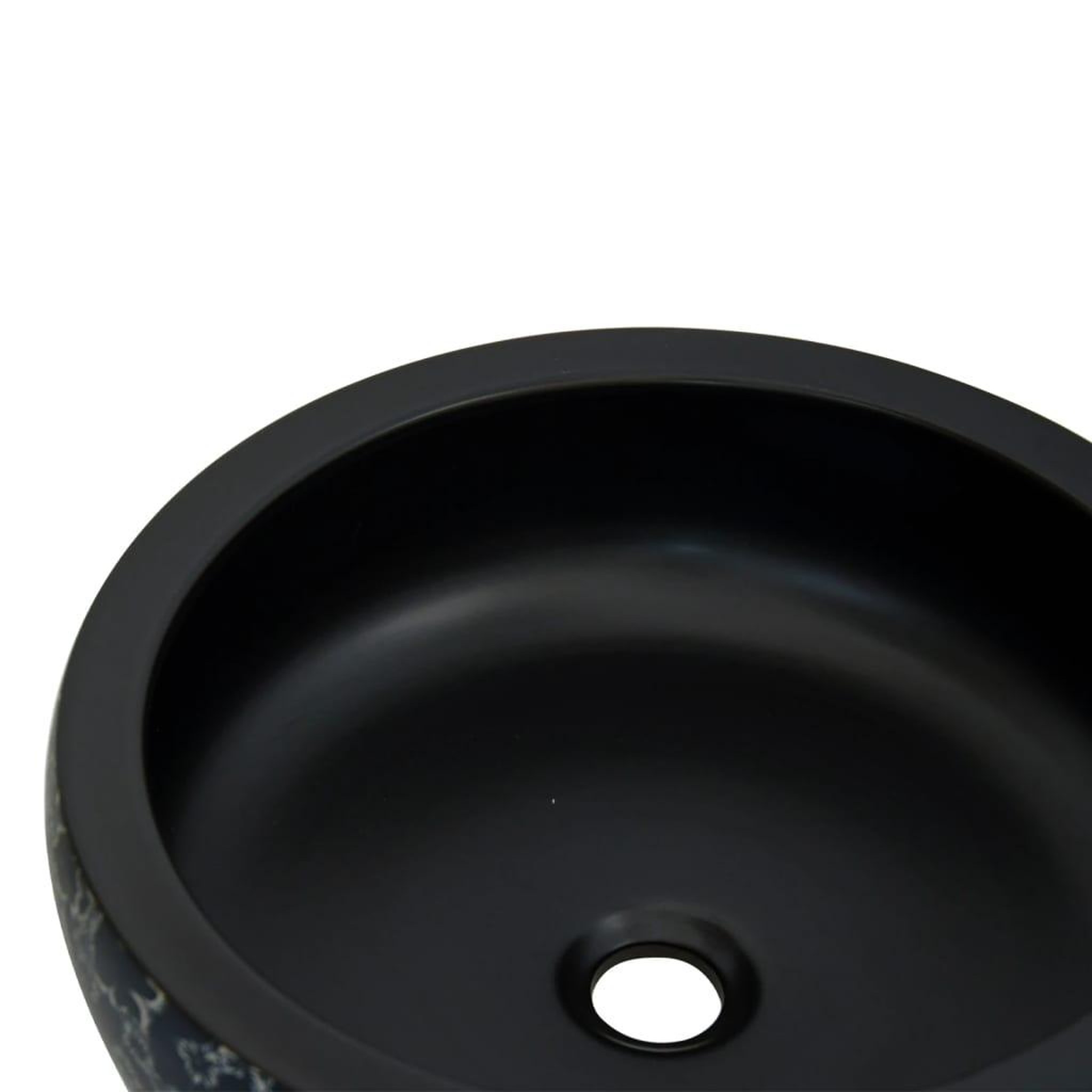 Voir la diapositive 5 : VIDAXL Vasque a poser noir et bleu rond Φ41x14 cm ceramique