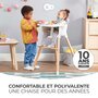 Voir la diapositive 2 : KINDERKRAFT Chaise haute évolutive bébé 2 en 1 avec position transat