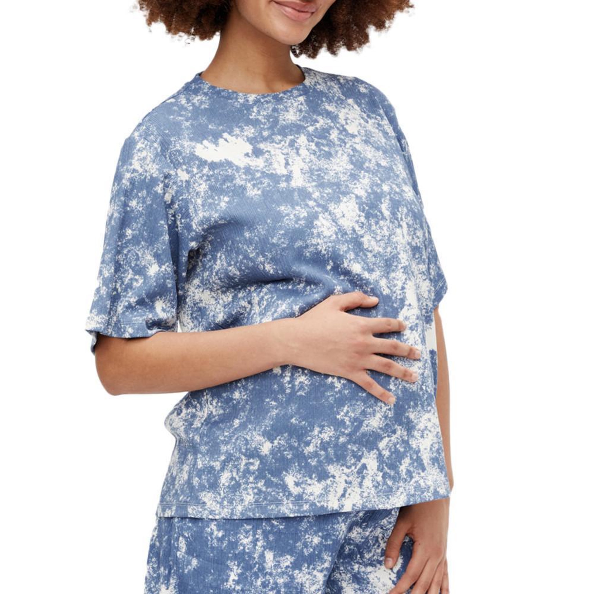 MAMALICIOUS T-shirt Bleu/Blanc Femme Mamalicious Mlstine. Coloris disponibles : Bleu