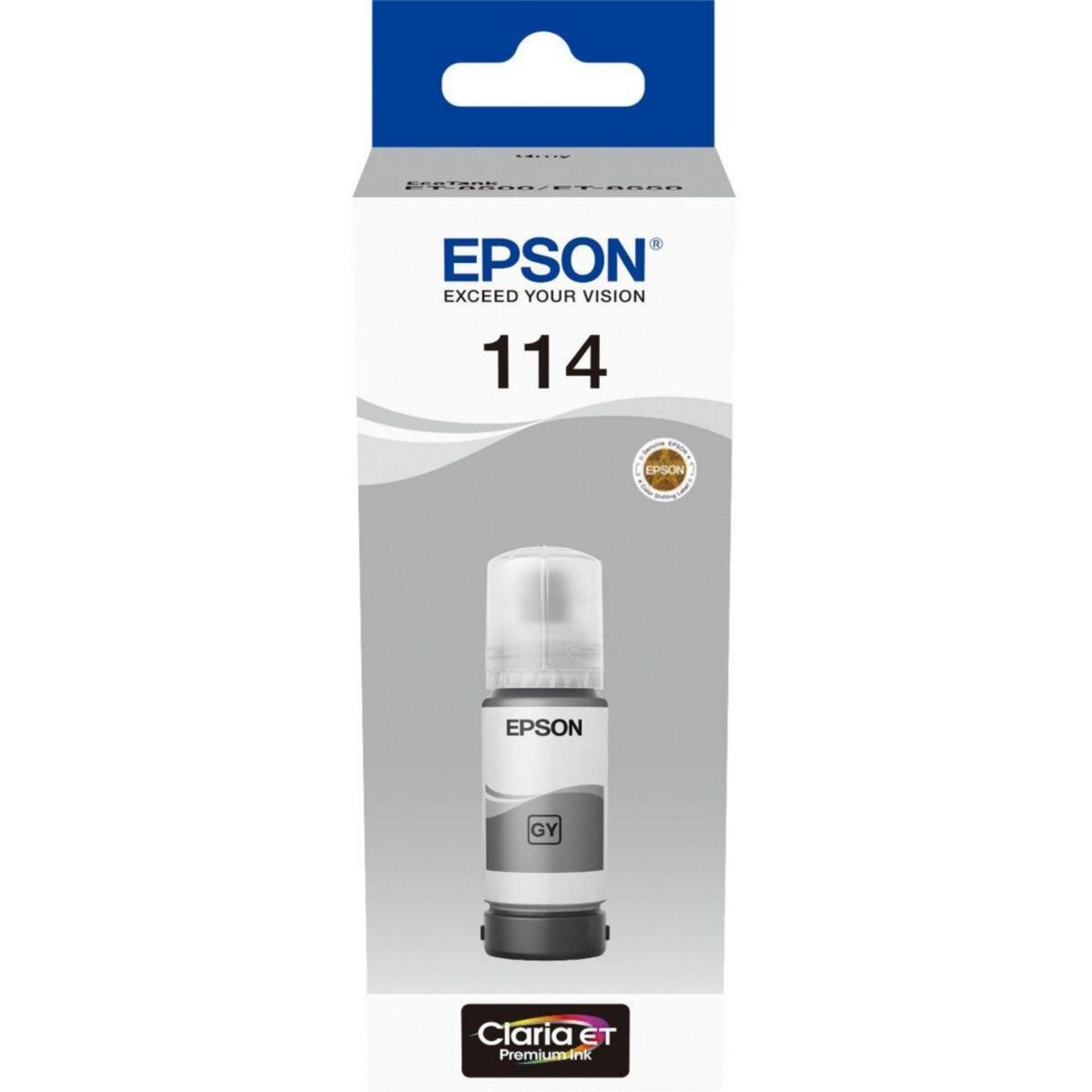Epson Cartouche d'encre Bouteille d'Encre Ecotank 114 Grise - C13T07B540