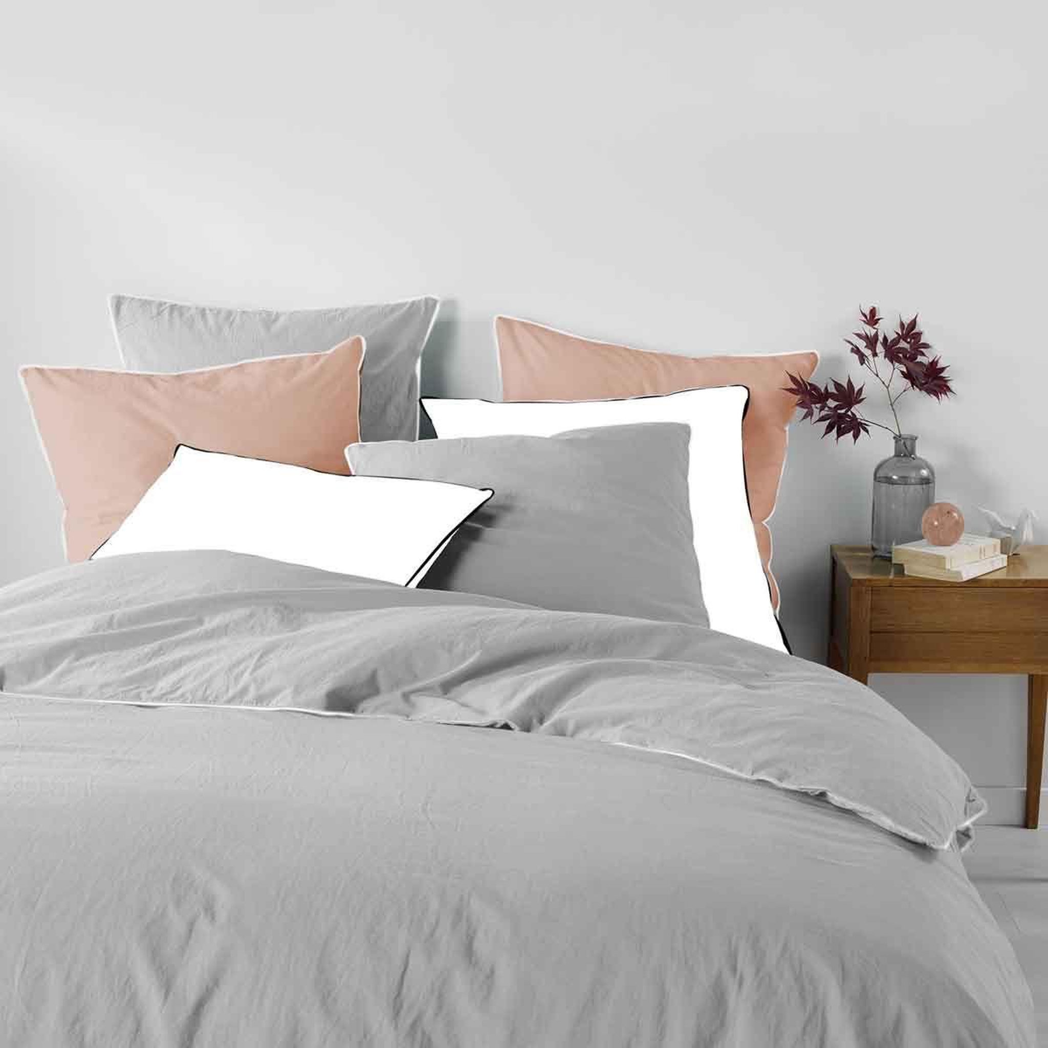 Douceur d'Intérieur Parure de lit 3 pièces  linette  260x240cm gris