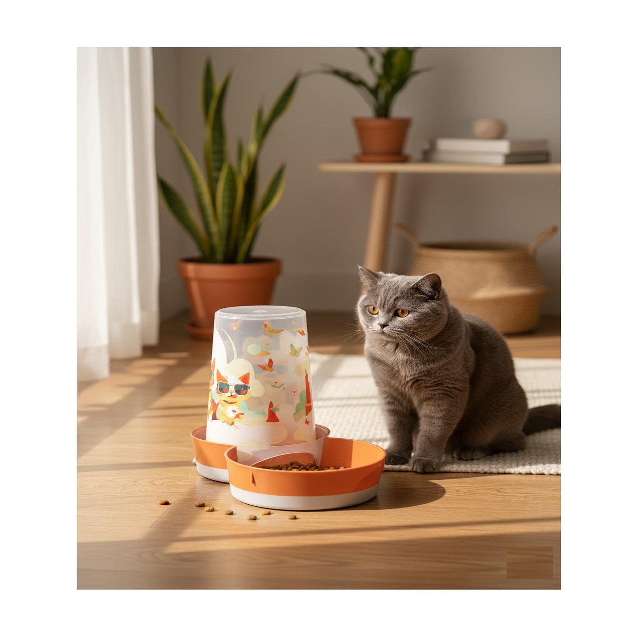 Voir la diapositive 2 : Eden Distributeur d'eau ou de nourriture chat au soleil