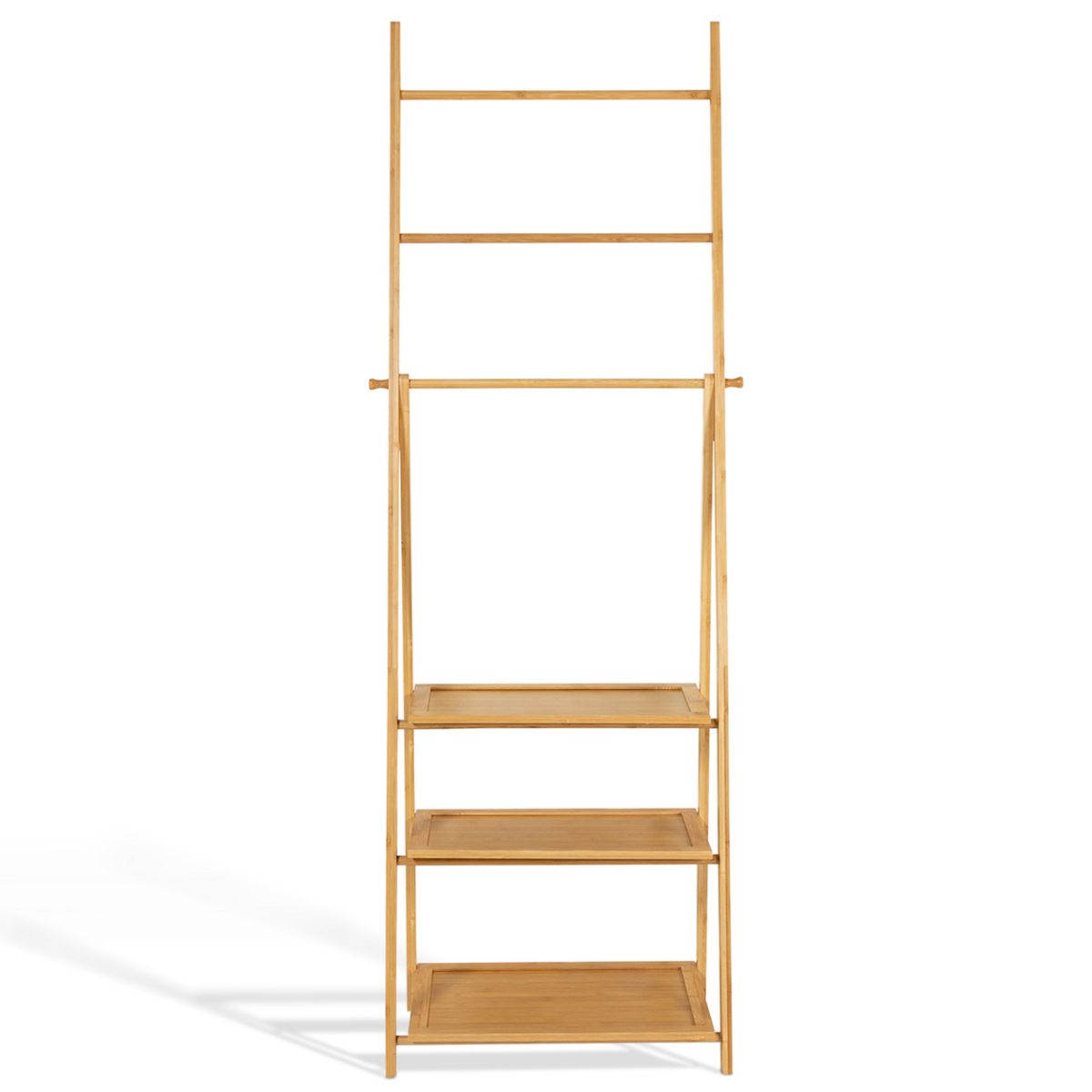 ID MARKET Porte-serviettes 3 niveaux LANA 3 étagères en bambou