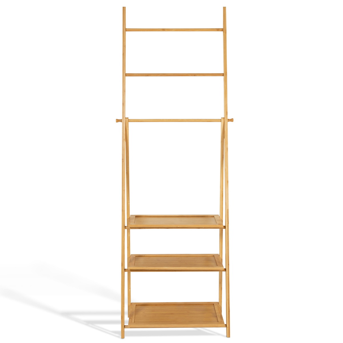 ID MARKET Porte-serviettes 3 niveaux LANA 3 étagères en bambou