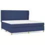 VIDAXL Sommier a lattes de lit avec matelas Bleu 200x200 cm Tissu