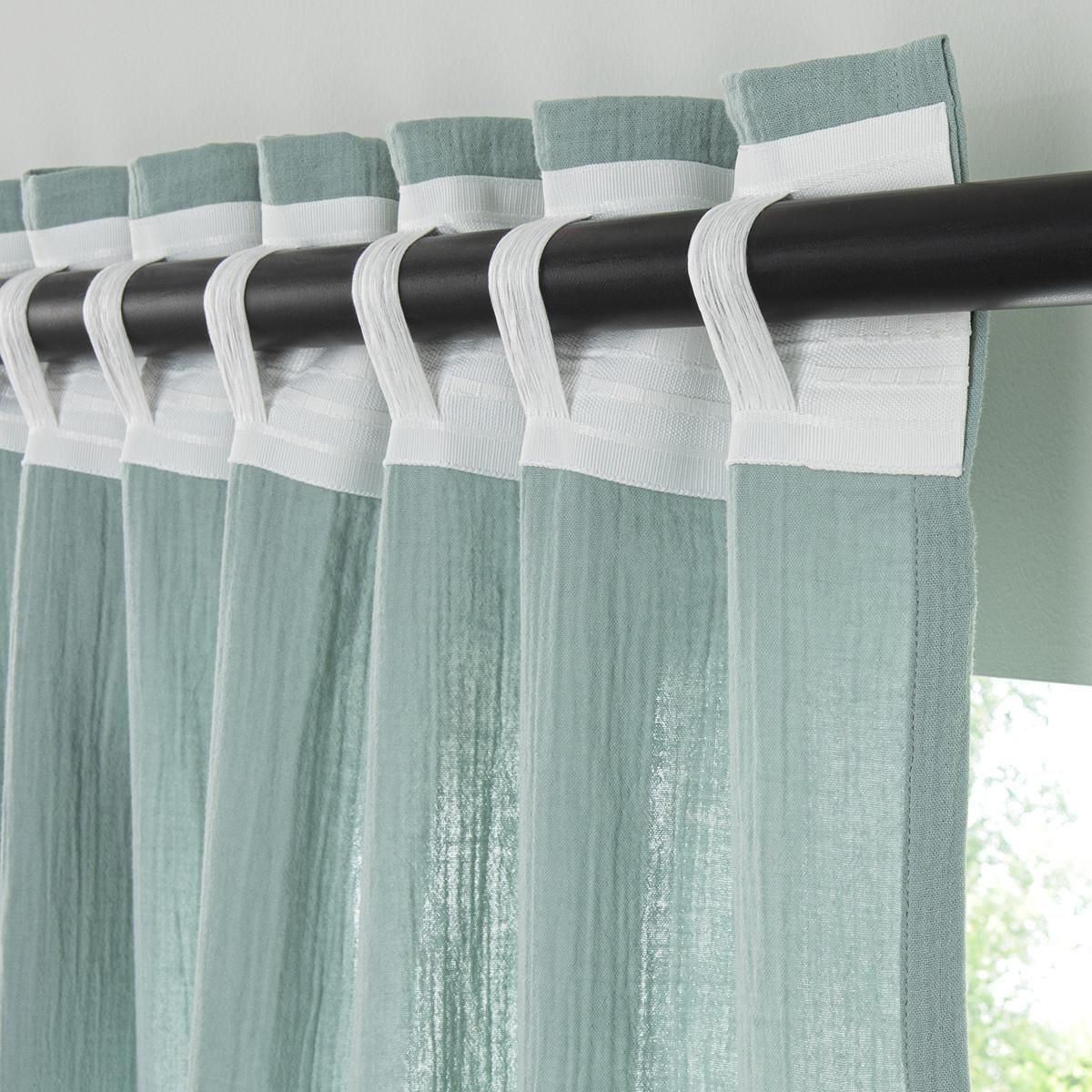 FUTURE HOME Rideau uni en gaze de coton pattes cachées à l'unité 140x300cm