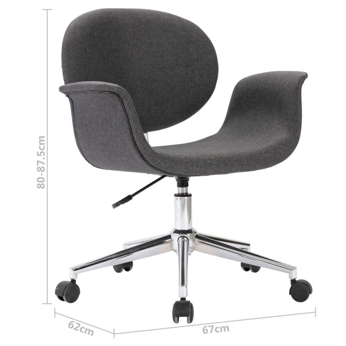 VIDAXL Chaise pivotante de bureau Gris Tissu
