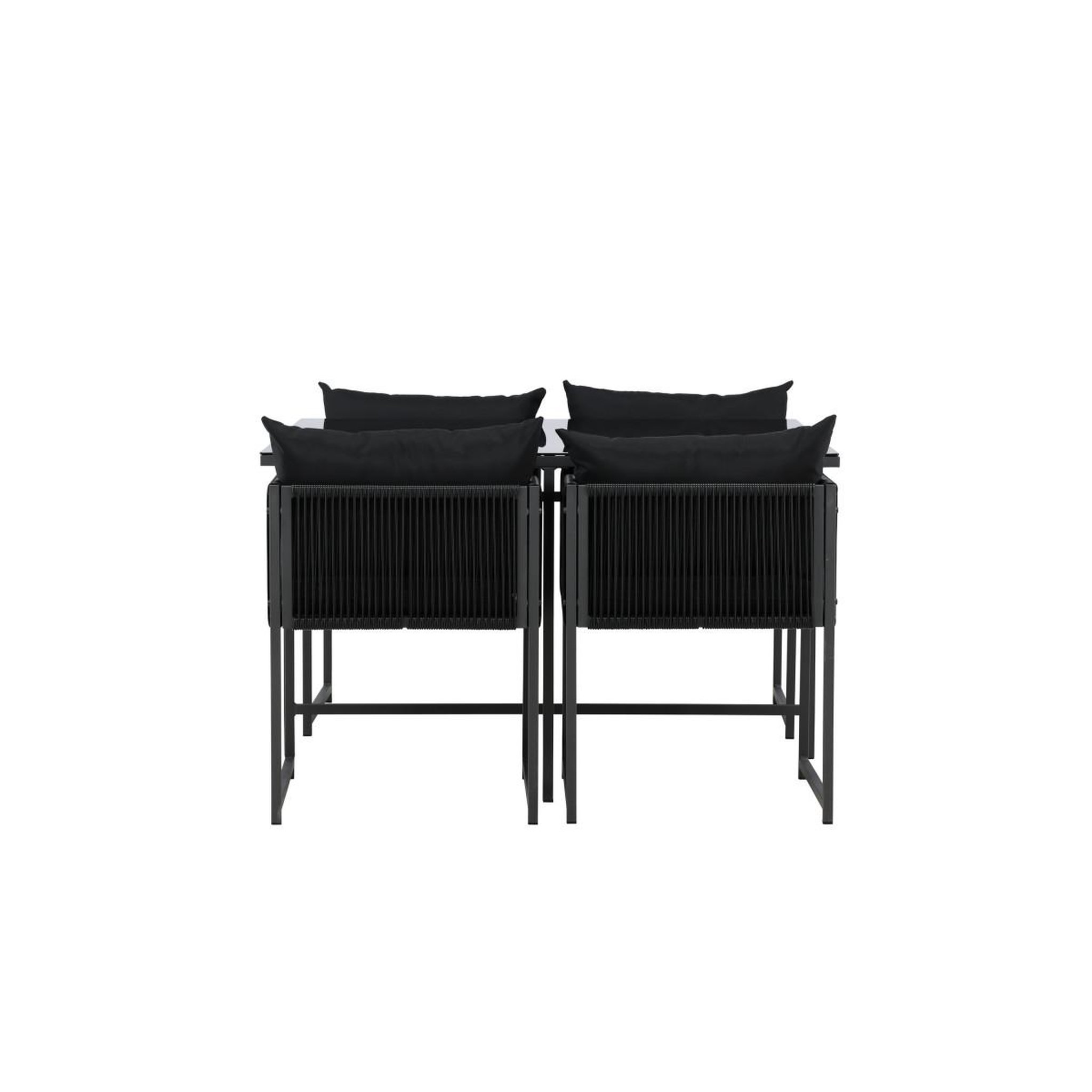 Voir la diapositive 3 : Paris Prix Ensemble table de jardin & 4 chaises  noto  120cm noir