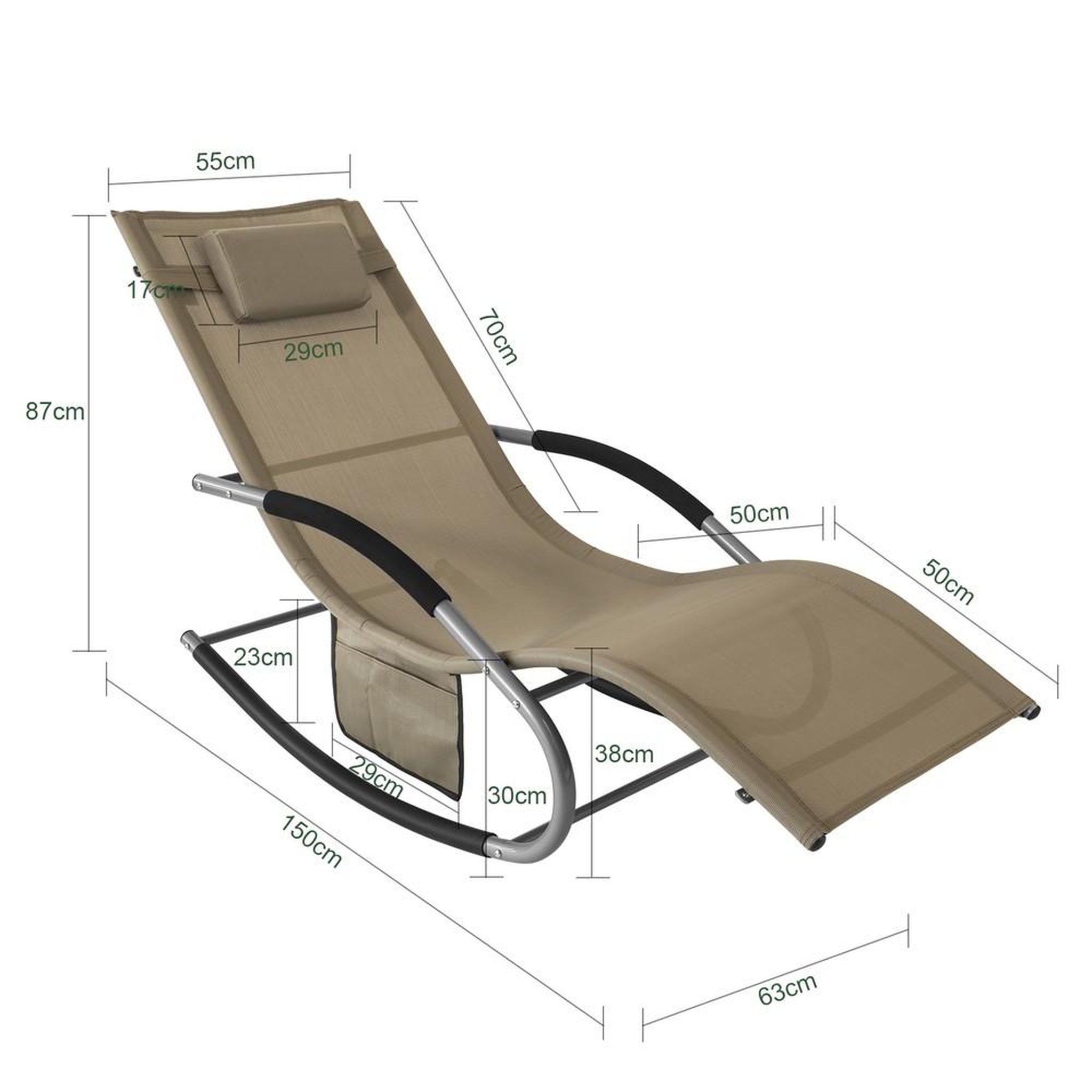 Voir la diapositive 3 : SOBUY SoBuy - Fauteuil À Bascule De Jardin pliable - Moderne - OGS28