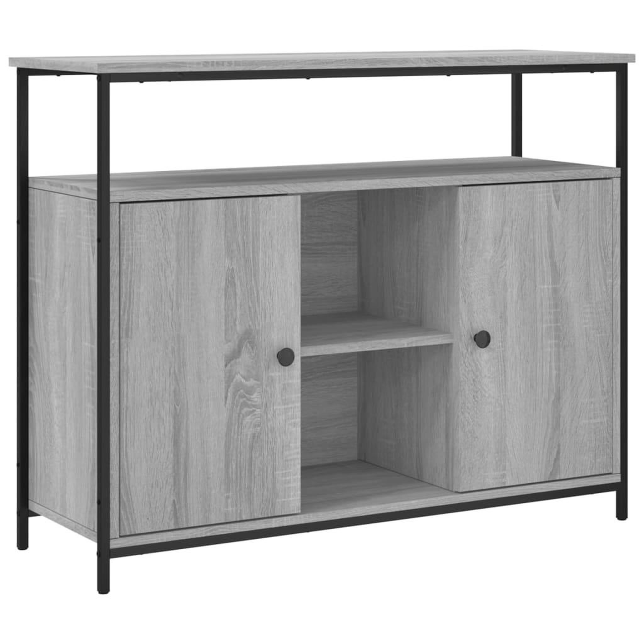 Voir la diapositive 2 : VIDAXL Buffet sonoma gris 100x35x80 cm bois d'ingenierie