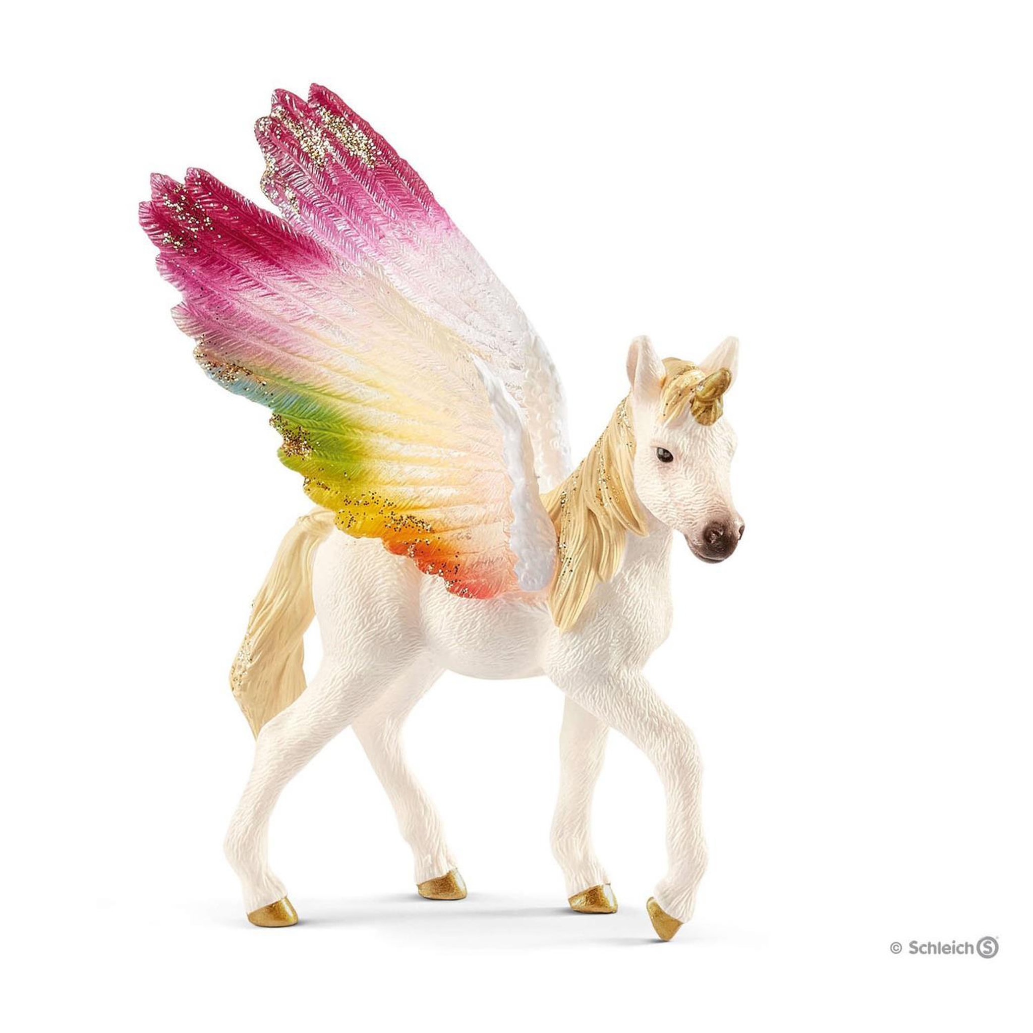 Schleich Licorne ailée arc-en-ciel, poulain