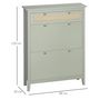 Voir la diapositive 3 : HOMCOM Meuble à chaussures style bohème chic - 2 portes abattantes 2 étagères réglables tiroir - MDF vert d'eau aspect rotin