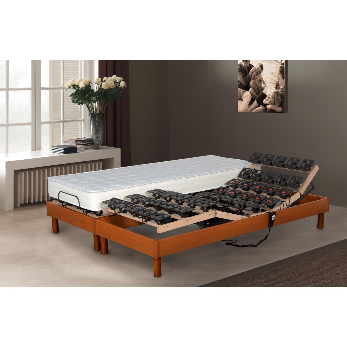 PRESTIGE Collection Lit relaxation TPR électrique accueil mémoire de forme 55kg/m3 180x200 cm DORSO PLUS