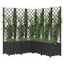Voir la diapositive 3 : VIDAXL Jardiniere avec treillis Noir 120x120x136 cm PP
