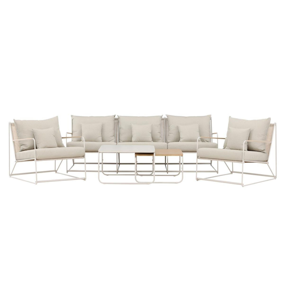Paris Prix Salon de Jardin 5 Places  Palazzo  209cm Beige