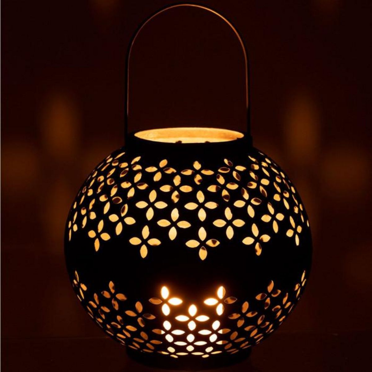 Paris Prix Lanterne Ronde Métal  Sévilla  30cm Noir Mat