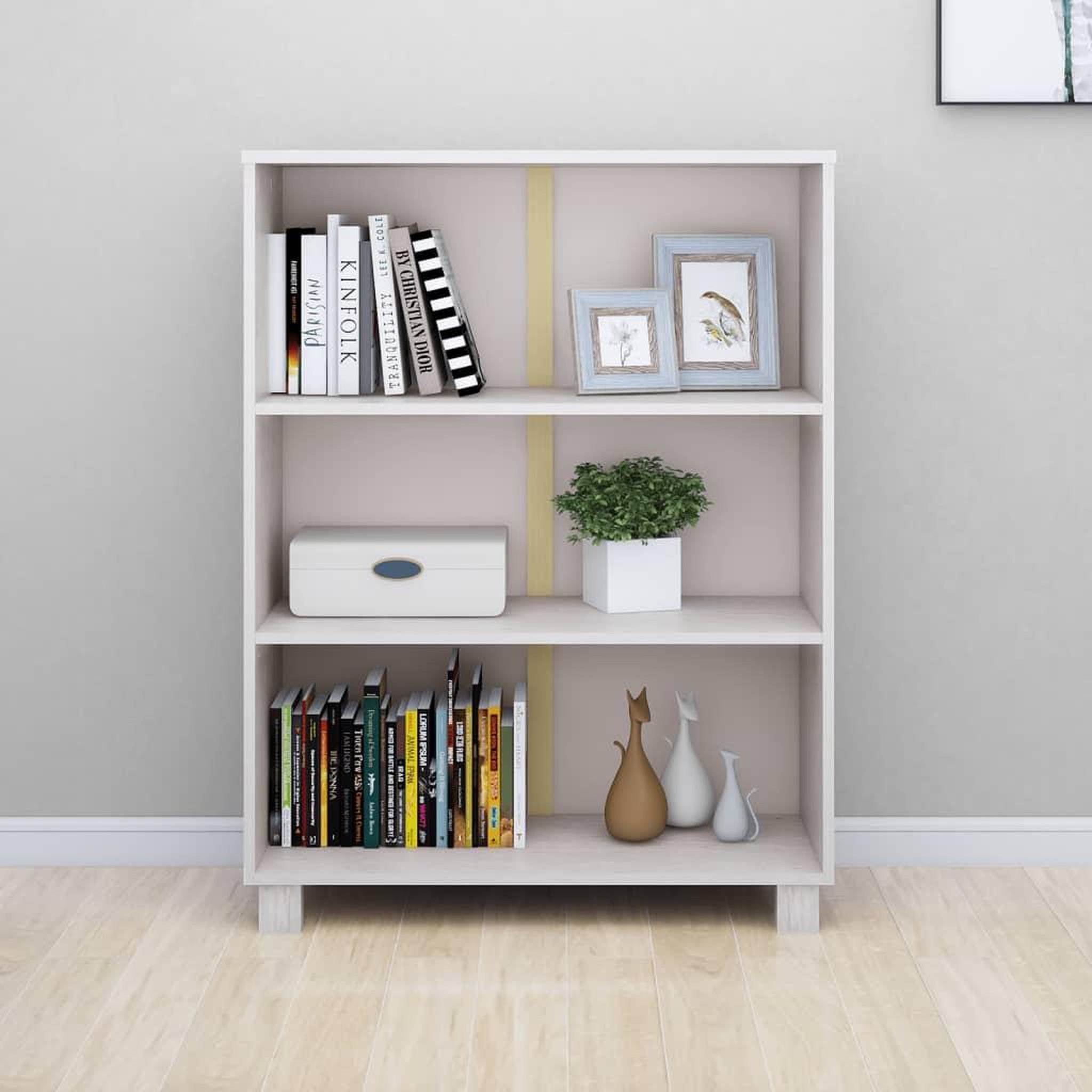 Voir la diapositive 5 : VIDAXL Bibliotheque HAMAR Blanc 85x35x112 cm Bois de pin massif
