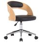 Voir la diapositive 2 : VIDAXL Chaise pivotante de bureau Noir Bois courbe et similicuir