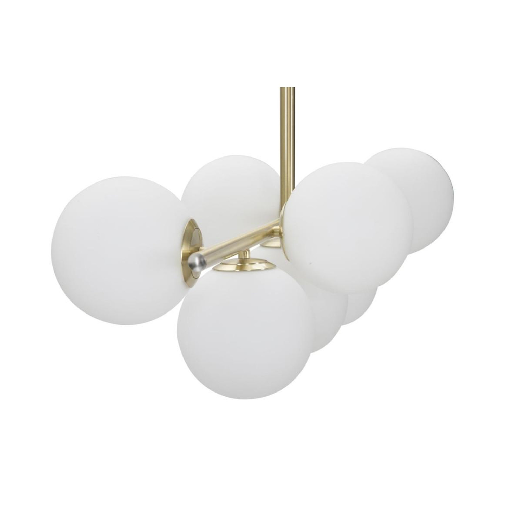 Voir la diapositive 2 : Paris Prix Lampe Suspension 7 Sphères  Glamy Luci  81cm Blanc & Or