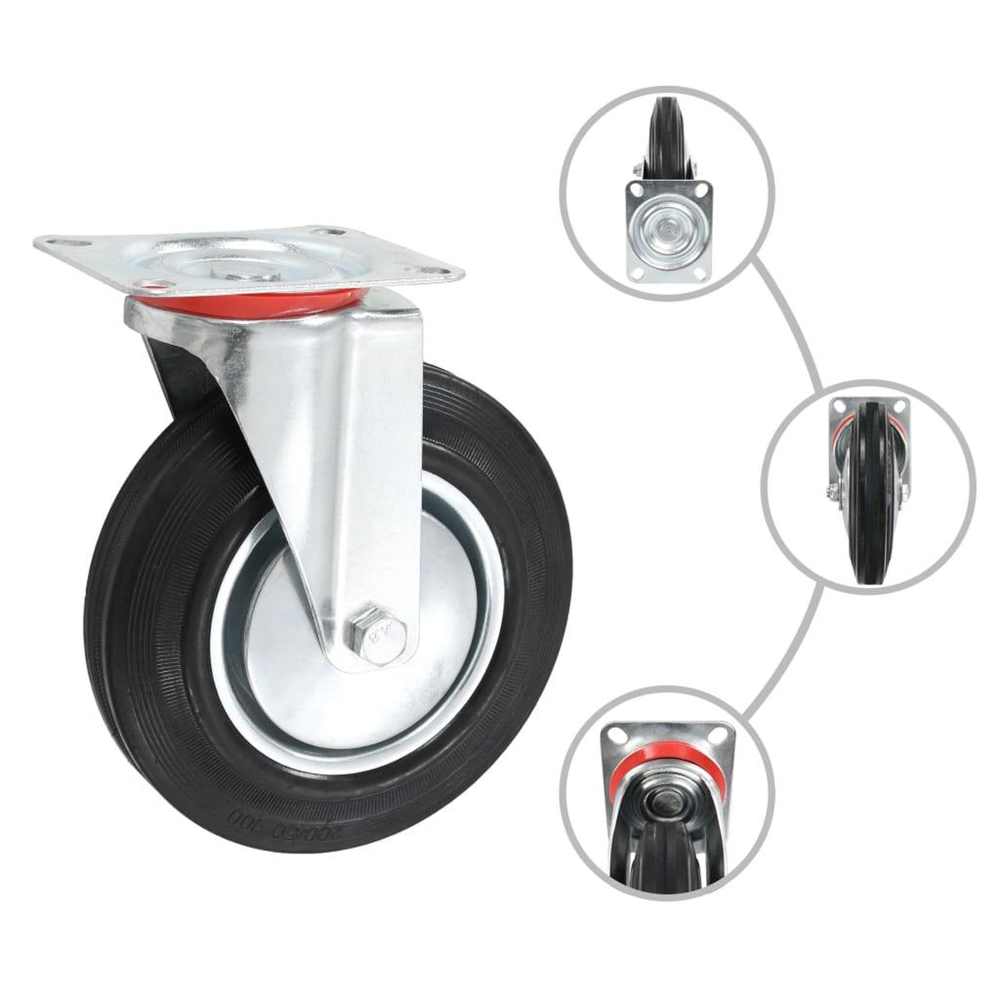 Voir la diapositive 2 : VIDAXL Roulettes pivotantes 4 pcs 200 mm