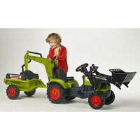 Tracteur à pédales Renault Renaud M pour enfants avec remorque et capot  ouvrant. fabriqué en France