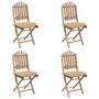 Voir la diapositive 3 : VIDAXL Ensemble a manger d'exterieur pliable 5pcs avec coussins Bambou