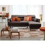 Voir la diapositive 2 : BEST MOBILIER Alicante - canapé d'angle réversible convertible avec têtières - coffre - 4 places - en tissu texturé