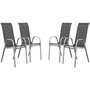 Voir la diapositive 1 : Habitat et Jardin Fauteuil jardin Textilène  Cordoba  - Phoenix - Gris foncé/Argenté - Lot de 4