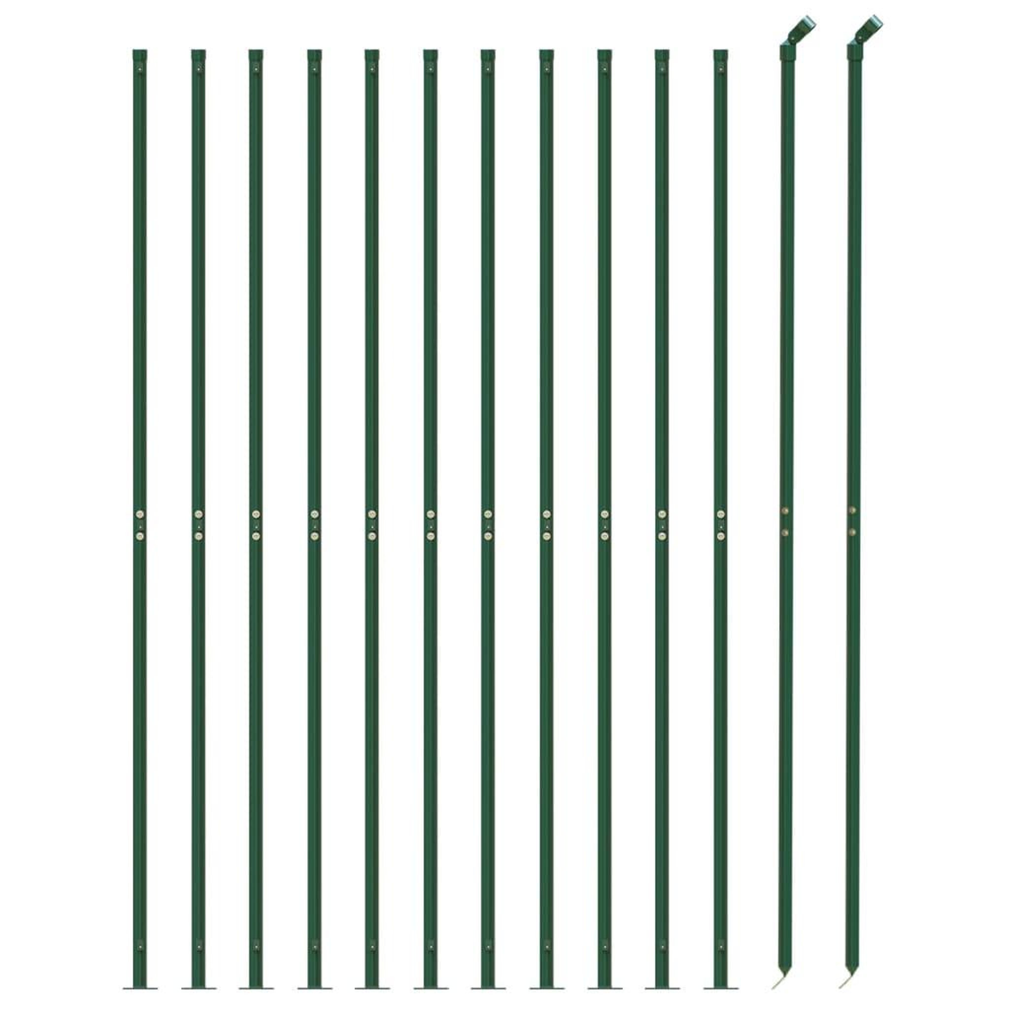 Voir la diapositive 3 : VIDAXL Cloture en treillis metallique avec bride vert 2x25 m