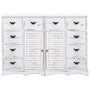 Voir la diapositive 2 : VIDAXL Buffet avec 10 tiroirs Blanc 113x30x79 cm Bois